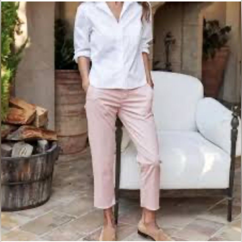Frank & Eileen wicklow the italian chino pants ankle crop mid rise in pink 6